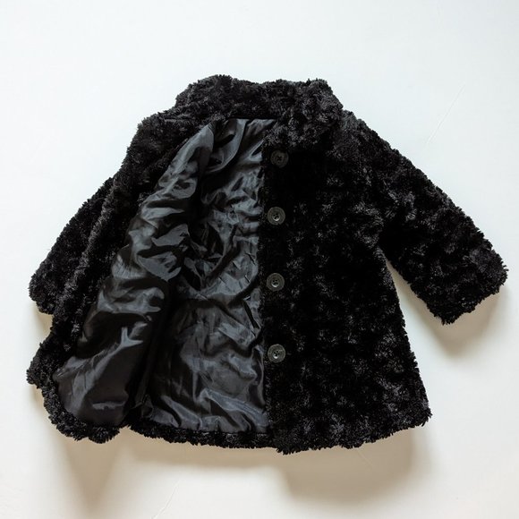 Calvin Klein Rosette Faux Fur Dress Coat Size 24M